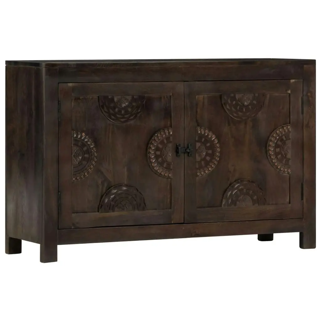 Sideboard with Carved Design 110x35x70 cm Solid Mango Wood 247765