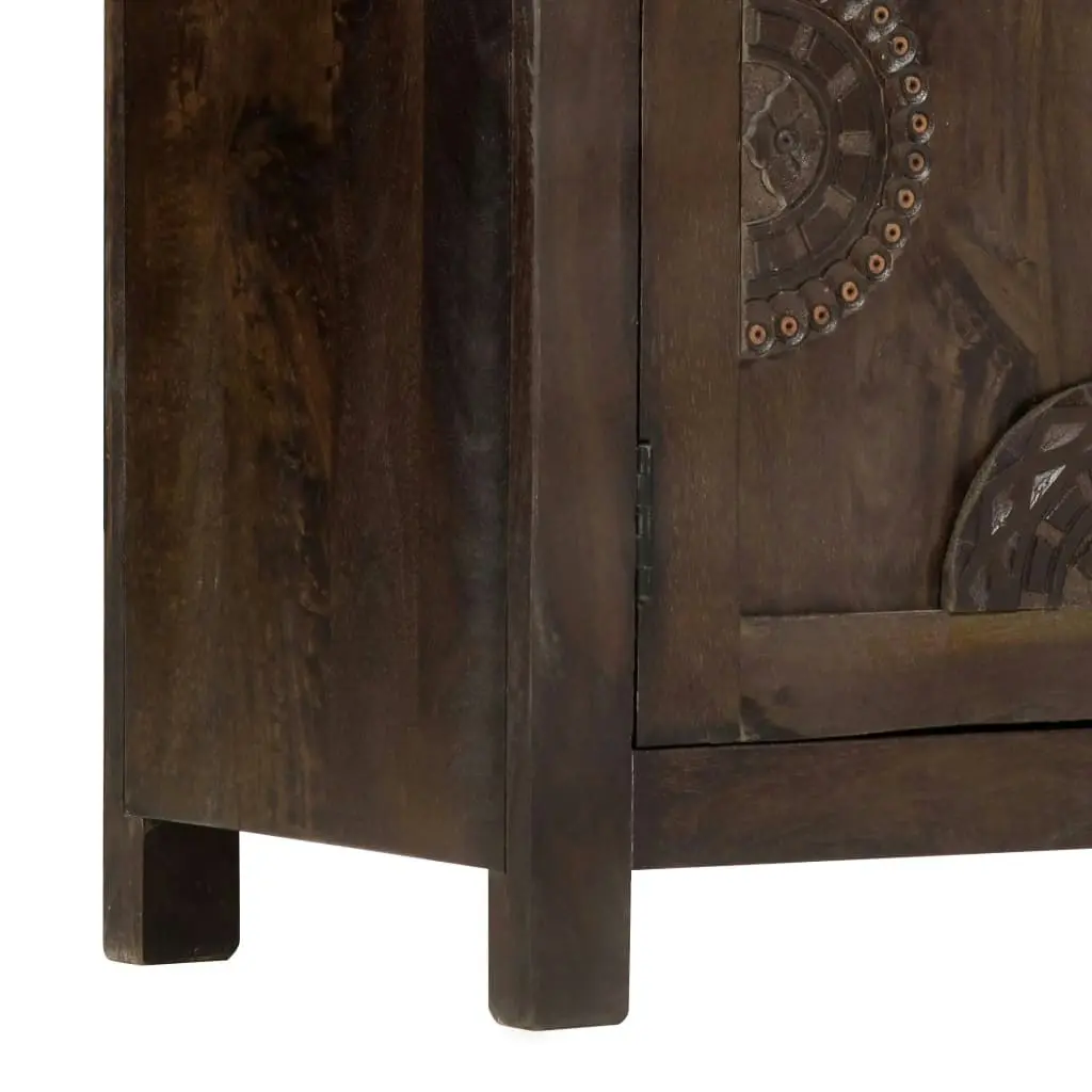 Sideboard with Carved Design 110x35x70 cm Solid Mango Wood 247765