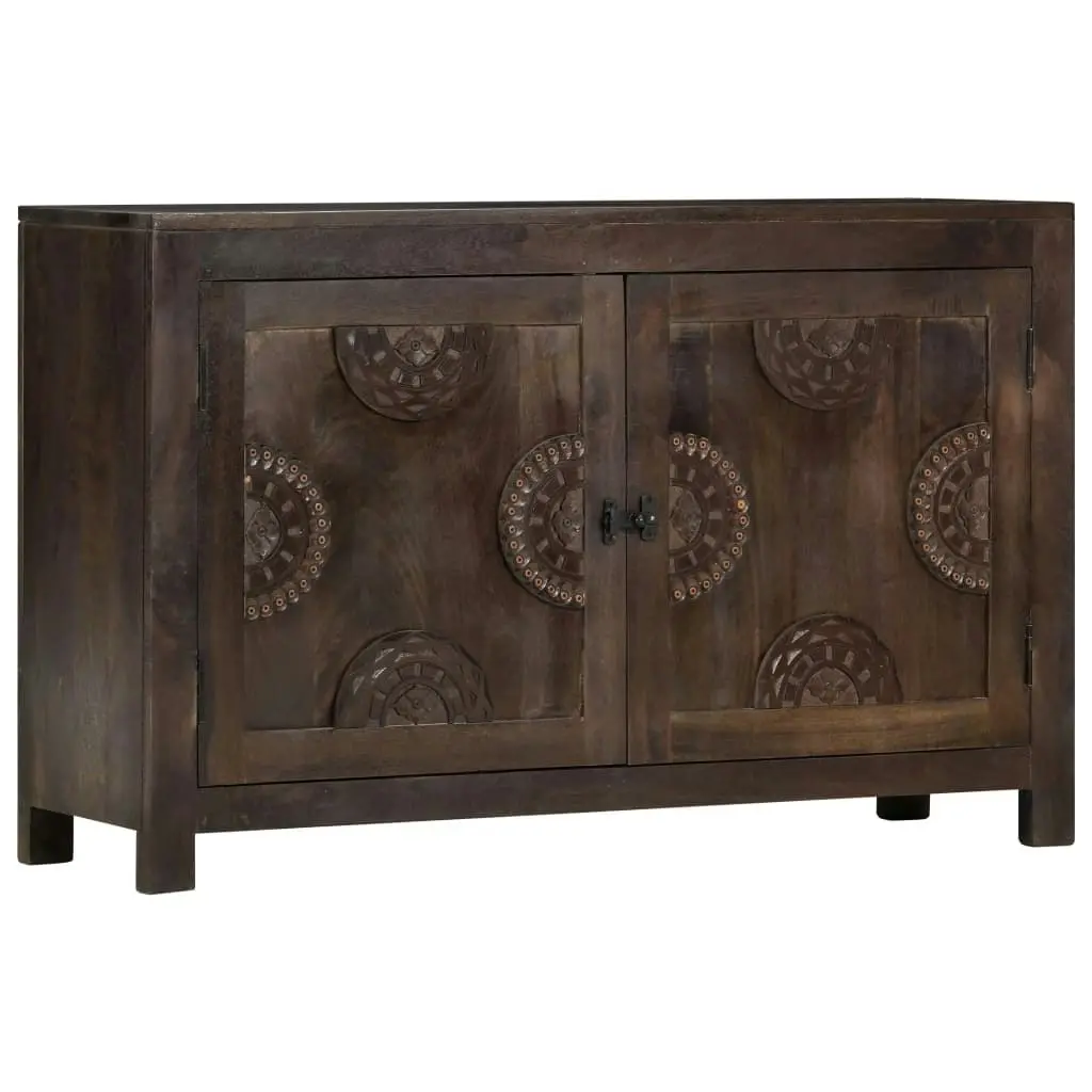 Sideboard with Carved Design 110x35x70 cm Solid Mango Wood 247765