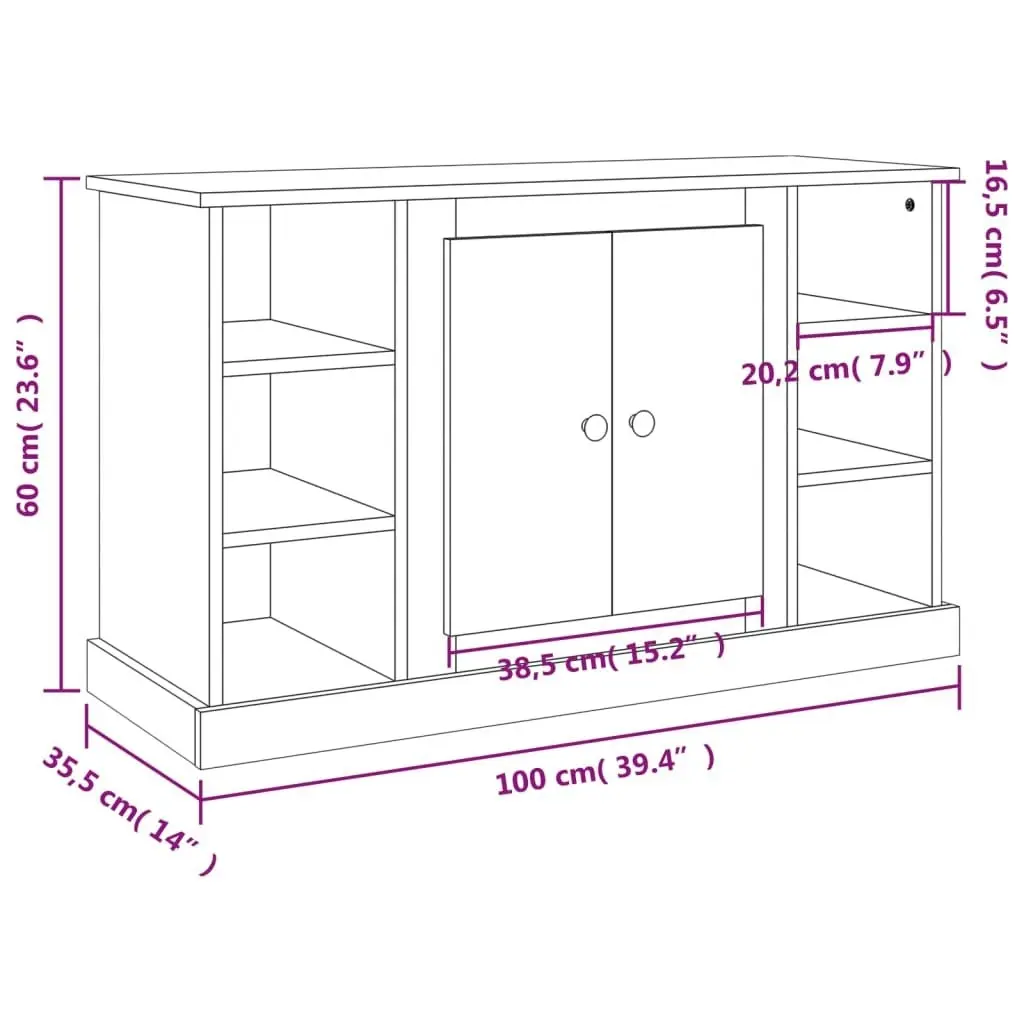 Sideboard Sonoma Oak 100x35.5x60 cm Engineered Wood 816443