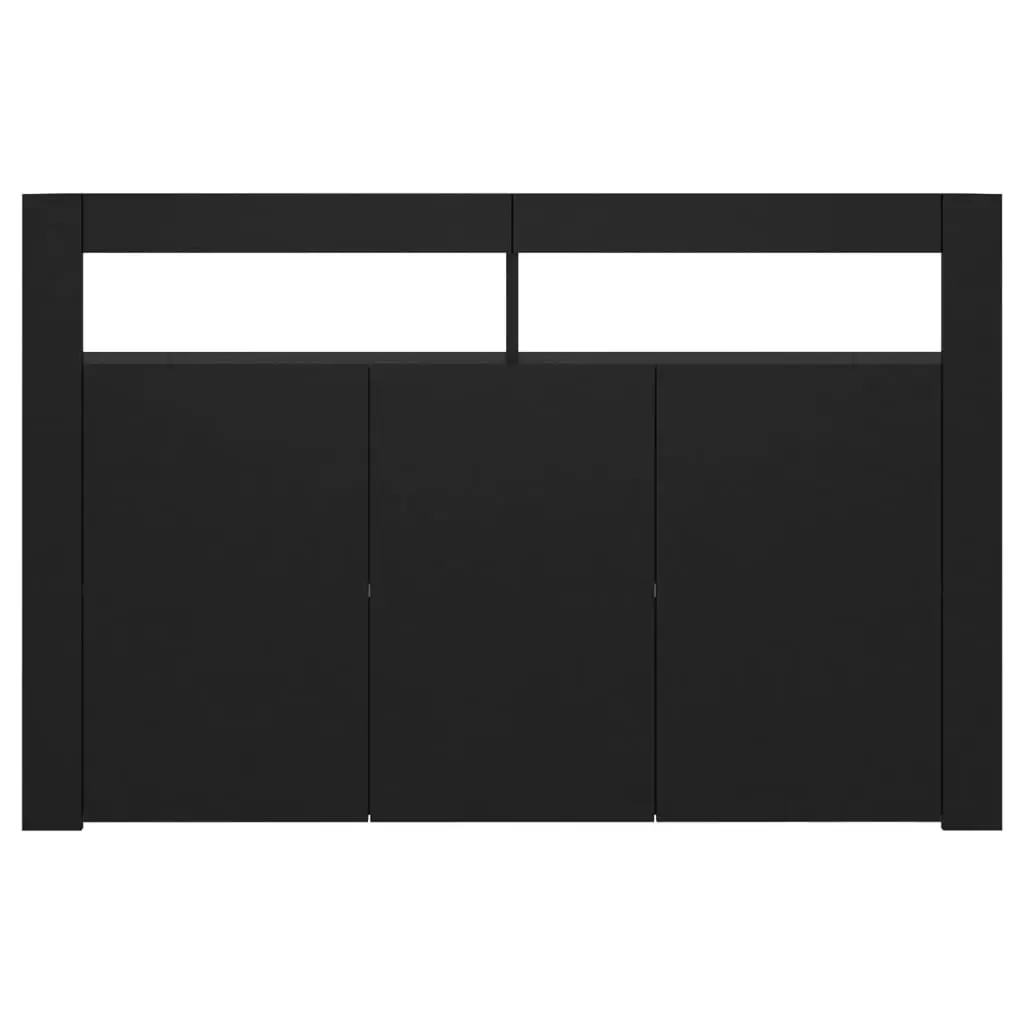 Sideboard with LED Lights Black 115.5x30x75 cm 804338