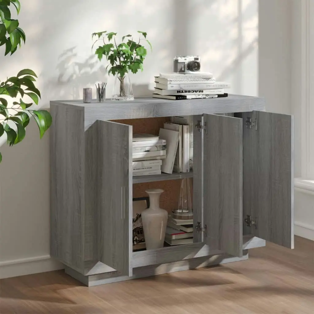 Sideboard Grey Sonoma 92x35x75 cm Engineered Wood 817241