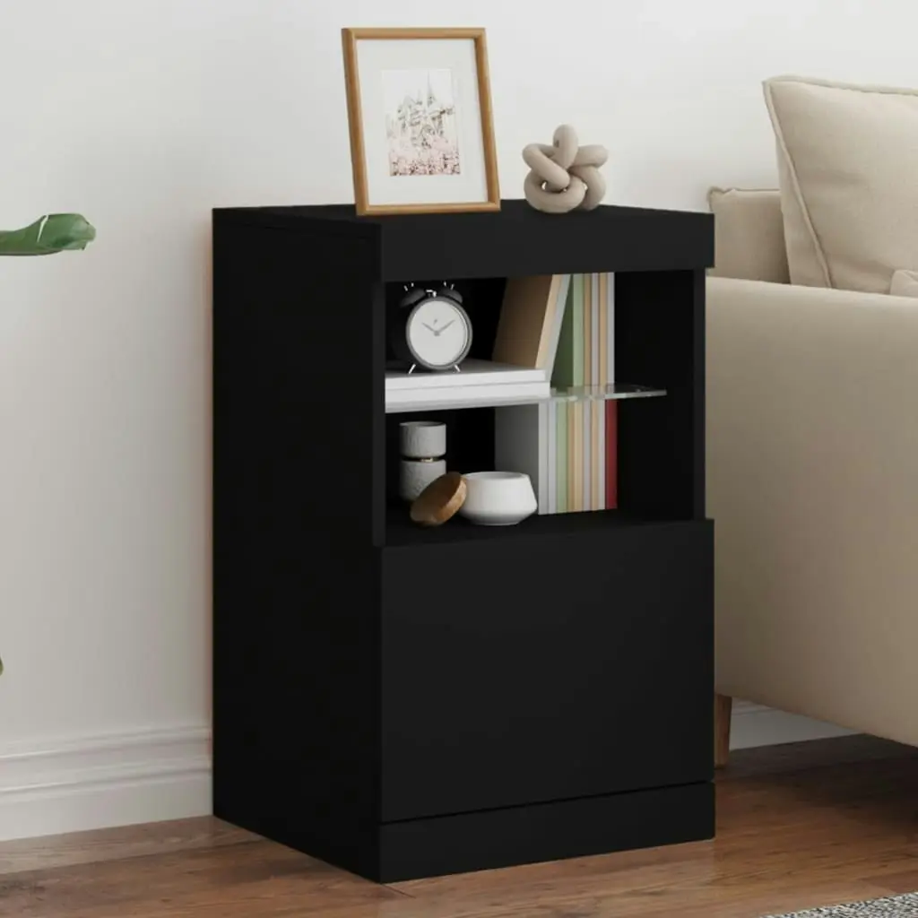 Sideboard with LED Lights Black 41x37x67 cm 836680