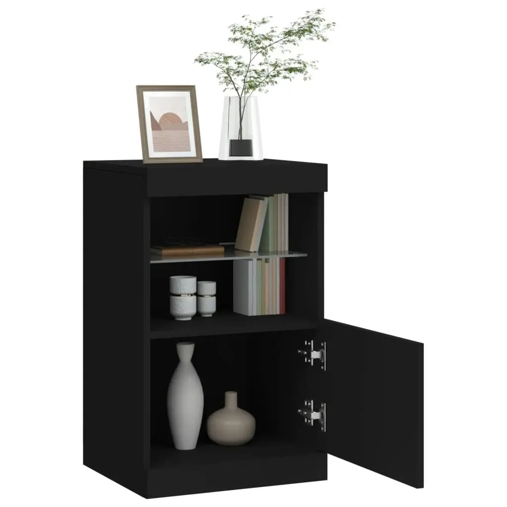 Sideboard with LED Lights Black 41x37x67 cm 836680