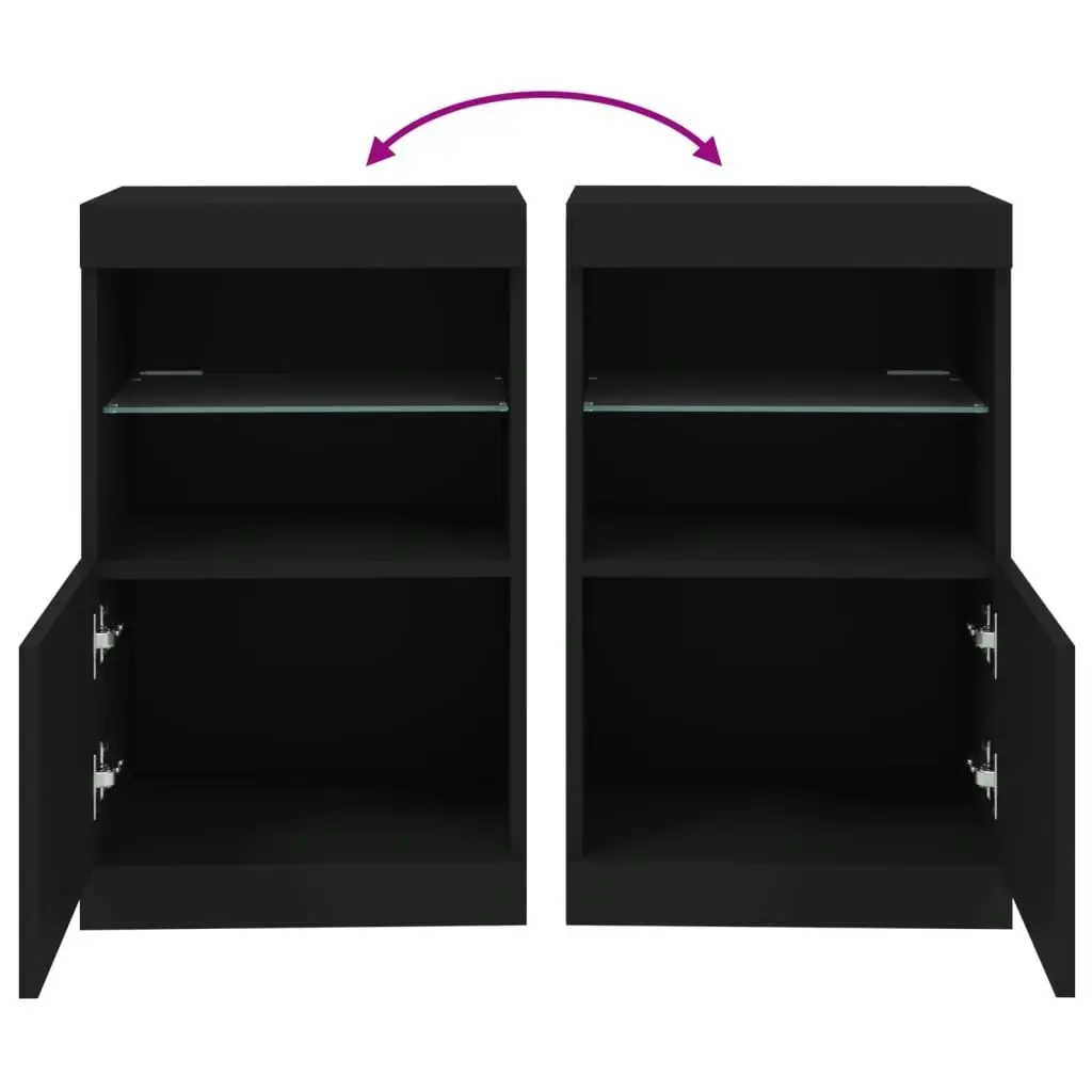 Sideboard with LED Lights Black 41x37x67 cm 836680