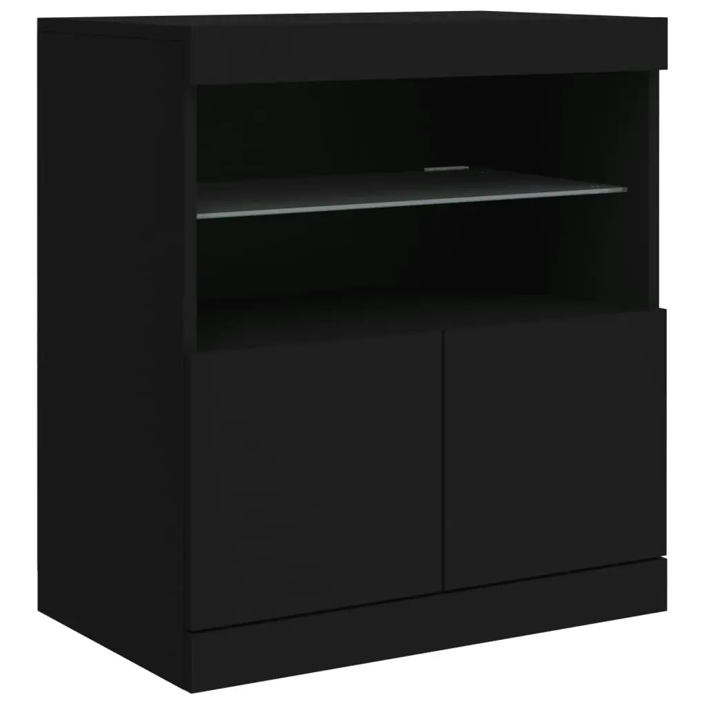 Sideboard with LED Lights Black 60x37x67 cm 836652