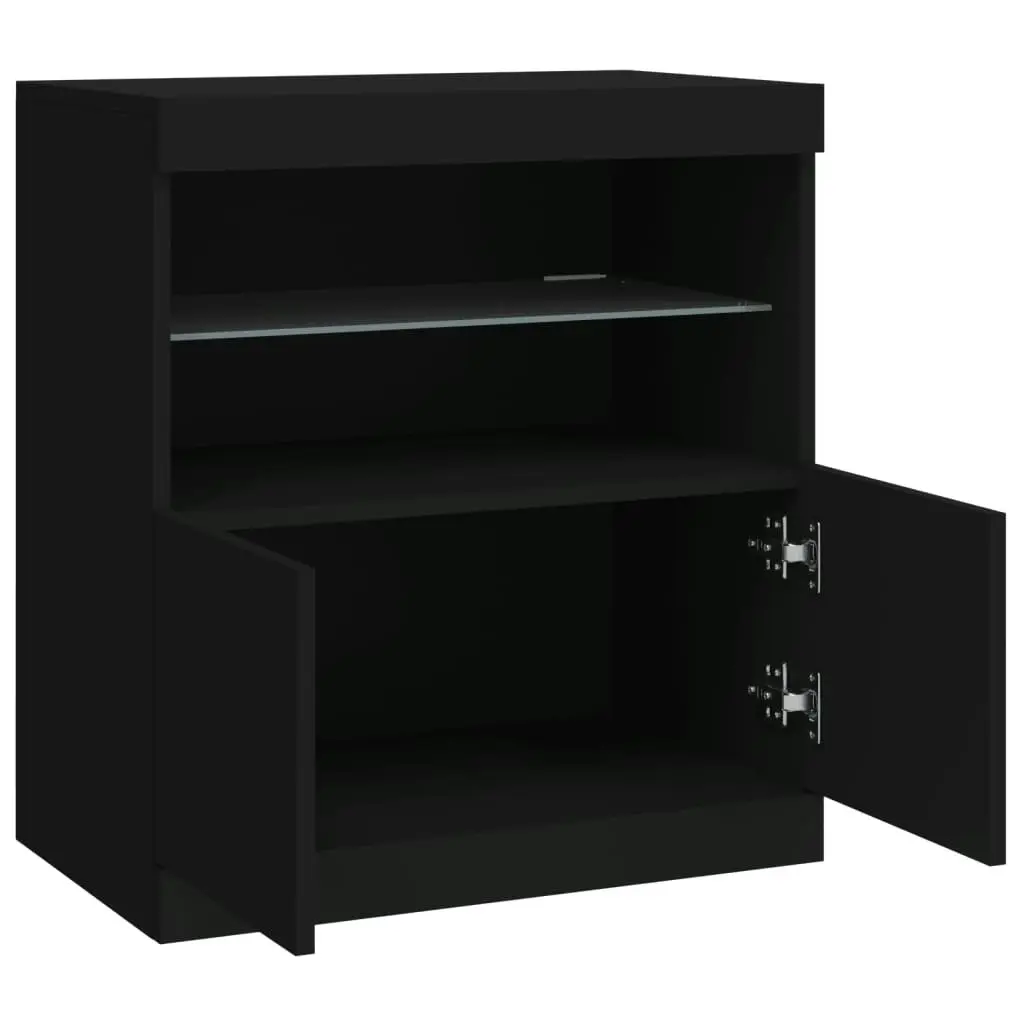 Sideboard with LED Lights Black 60x37x67 cm 836652