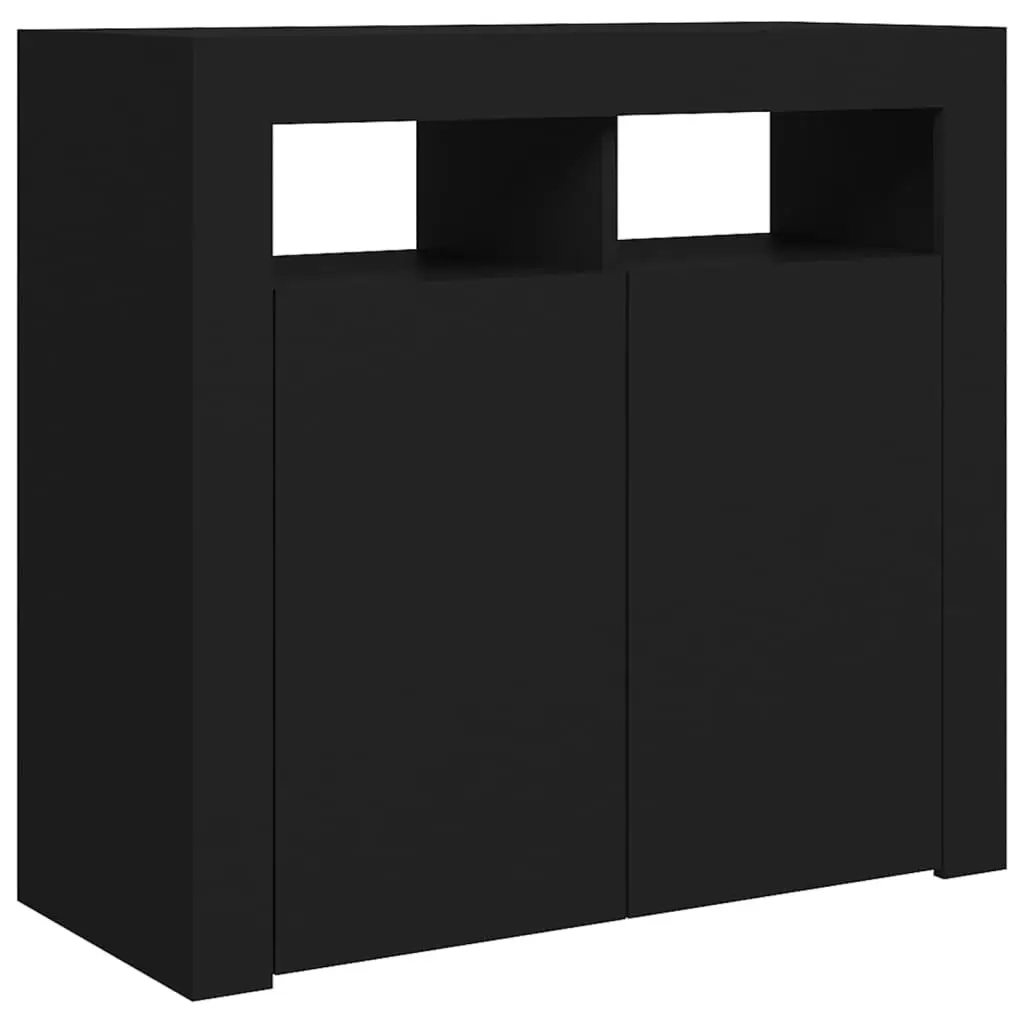 Sideboard with LED Lights Black 80x35x75 cm 804329