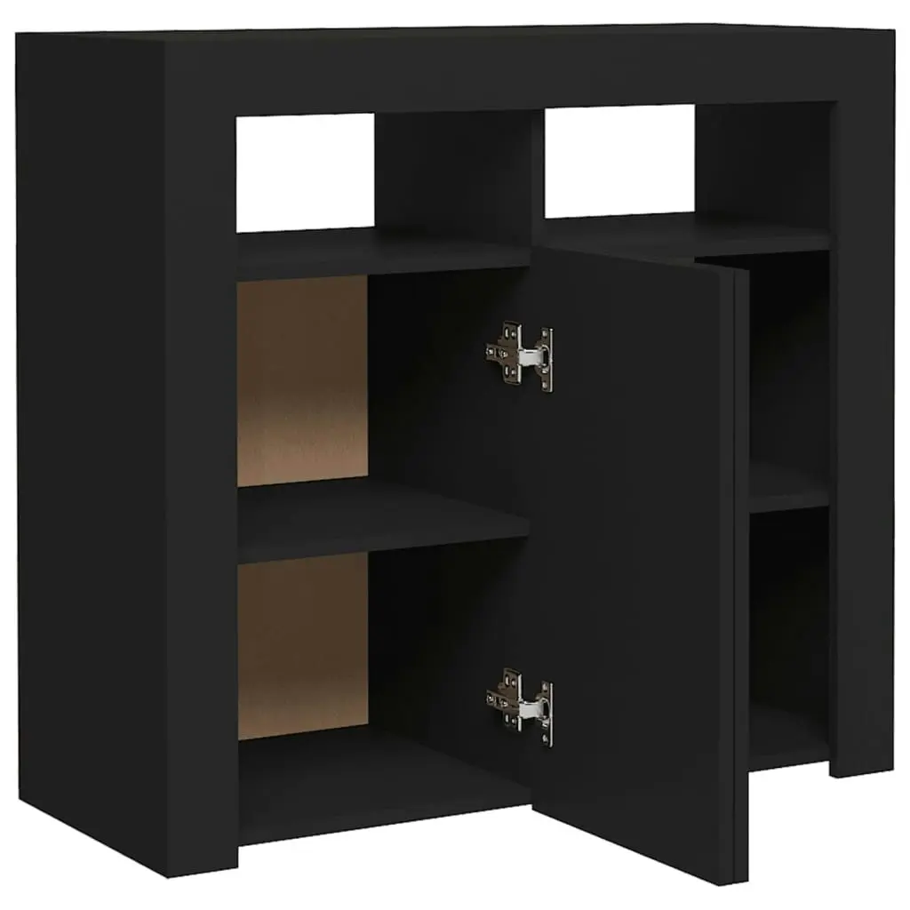 Sideboard with LED Lights Black 80x35x75 cm 804329