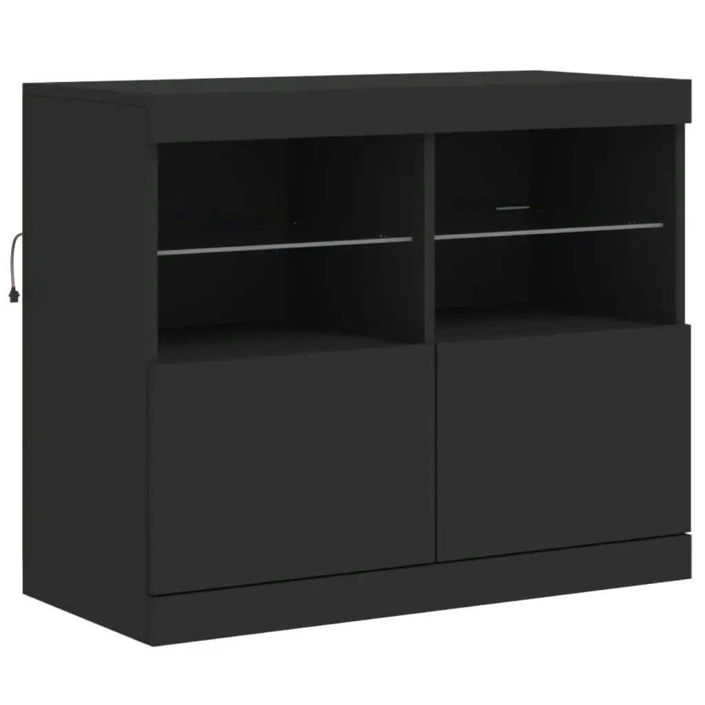 Sideboard with LED Lights Black 81x37x67 cm 836659