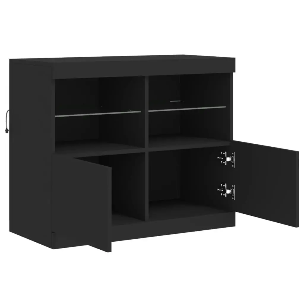 Sideboard with LED Lights Black 81x37x67 cm 836659