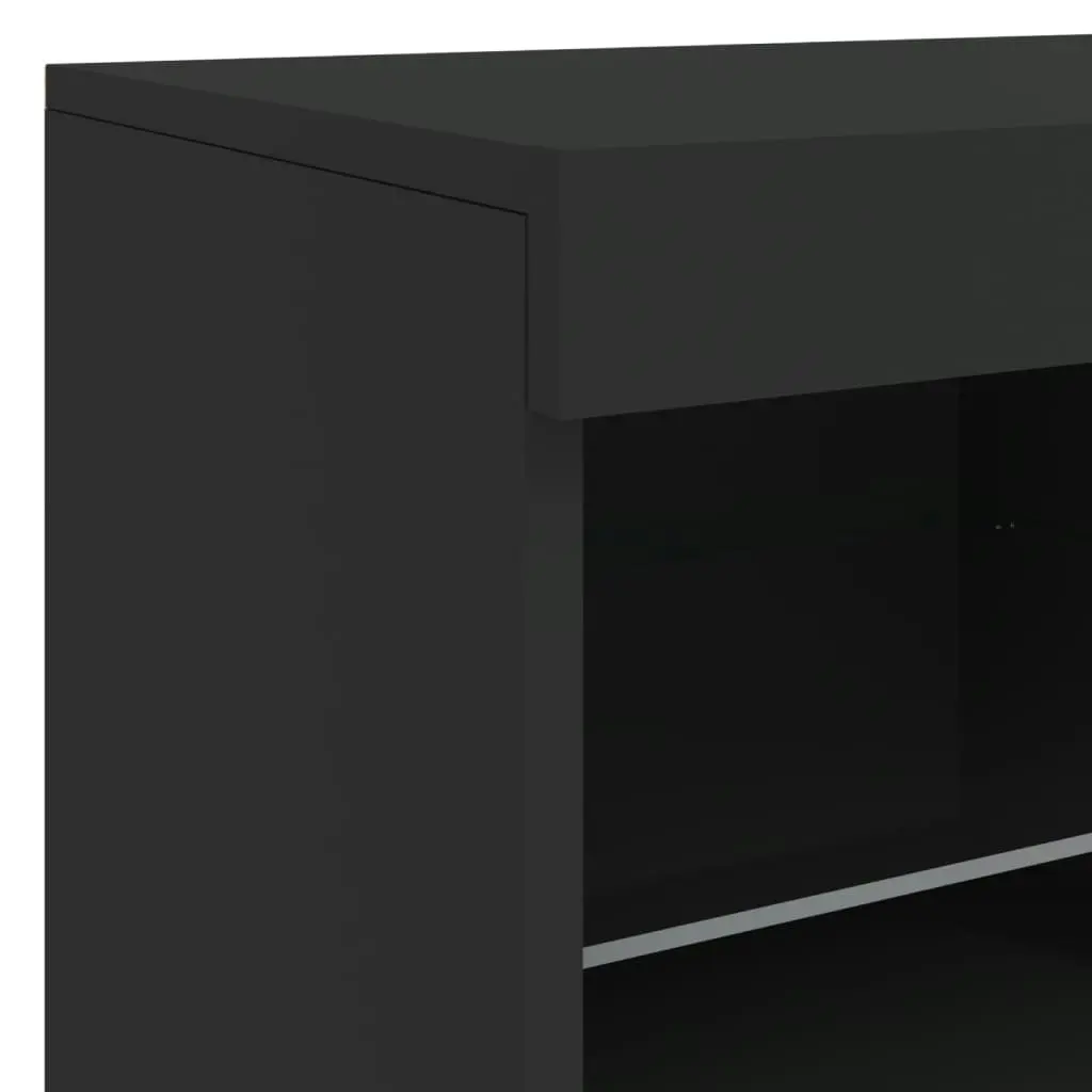 Sideboard with LED Lights Black 81x37x67 cm 836659