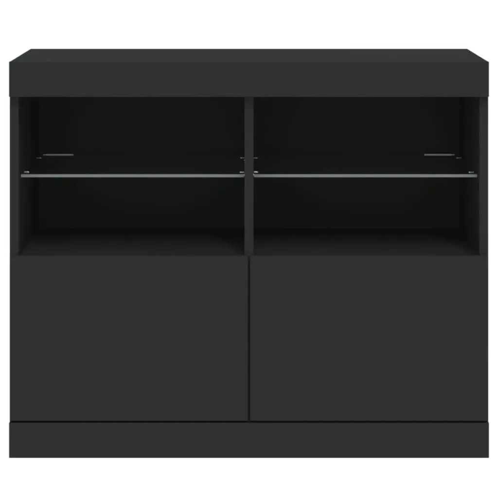 Sideboard with LED Lights Black 81x37x67 cm 836659