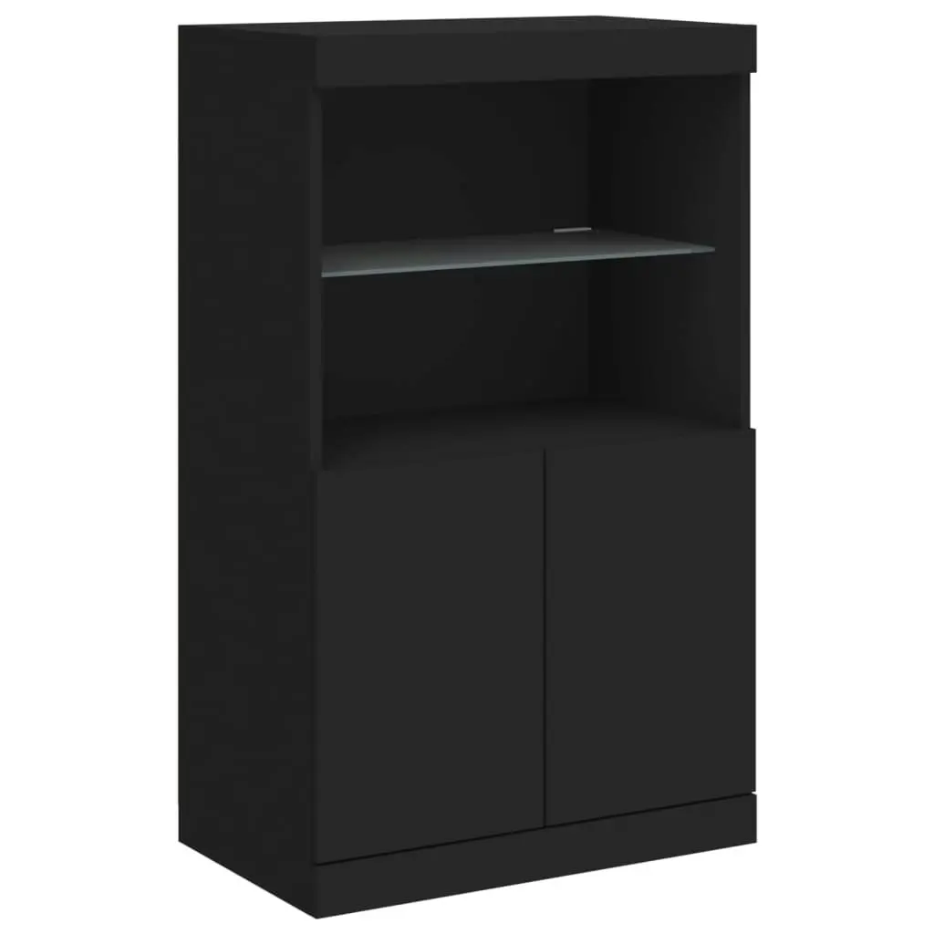 Sideboard with LED Lights Black 60.5x37x100 cm 836666