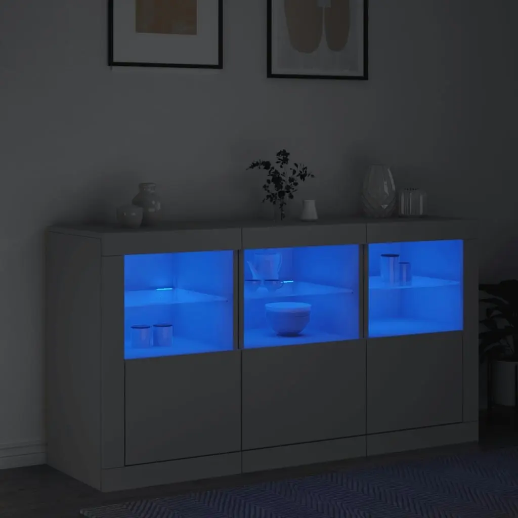 Sideboard with LED Lights White 123x37x67 cm 3209058