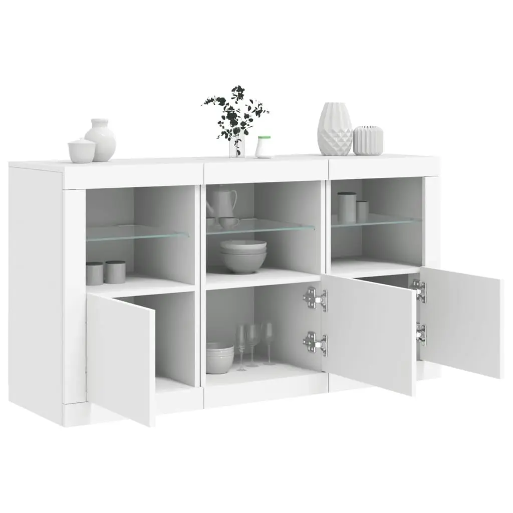 Sideboard with LED Lights White 123x37x67 cm 3209058