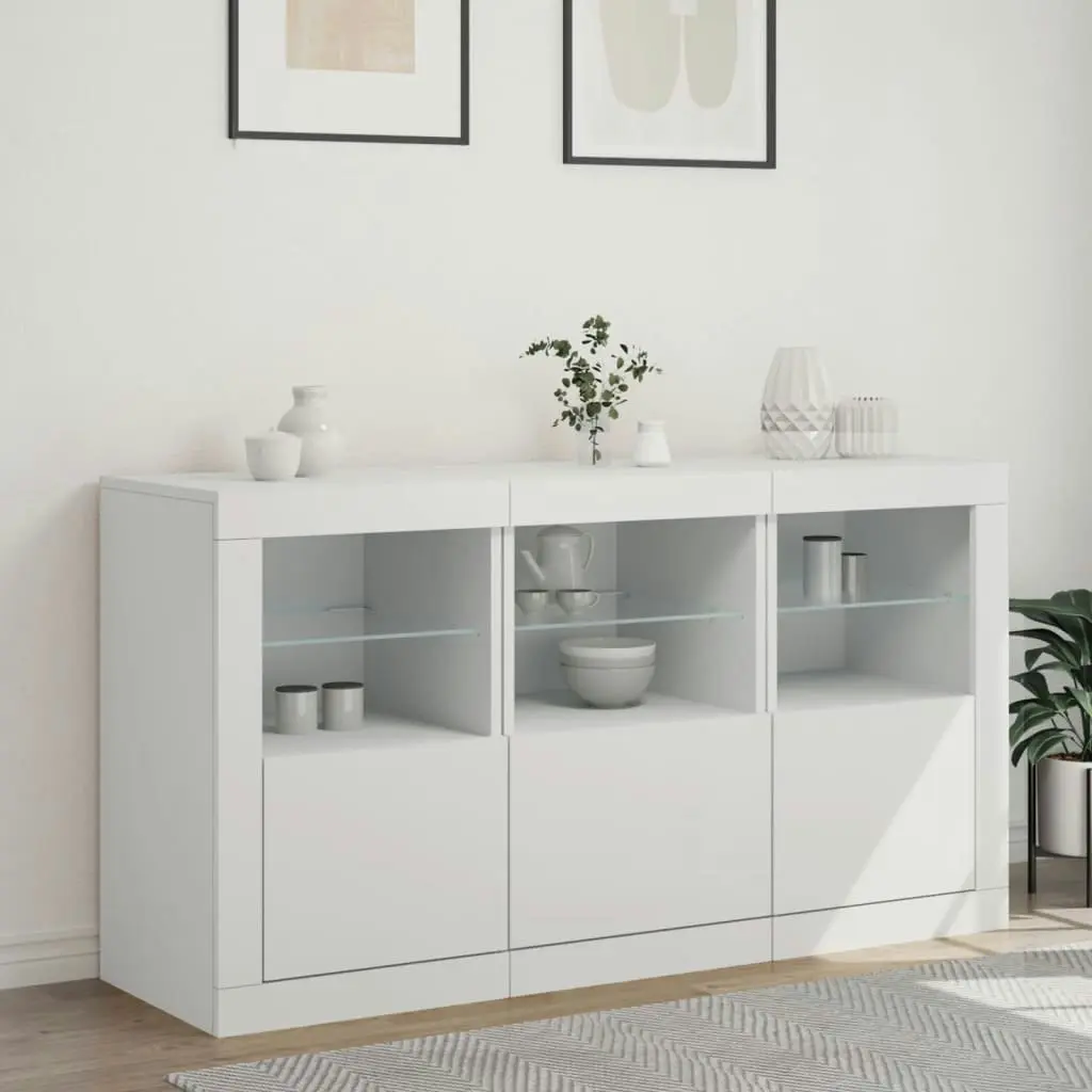 Sideboard with LED Lights White 123x37x67 cm 3209058