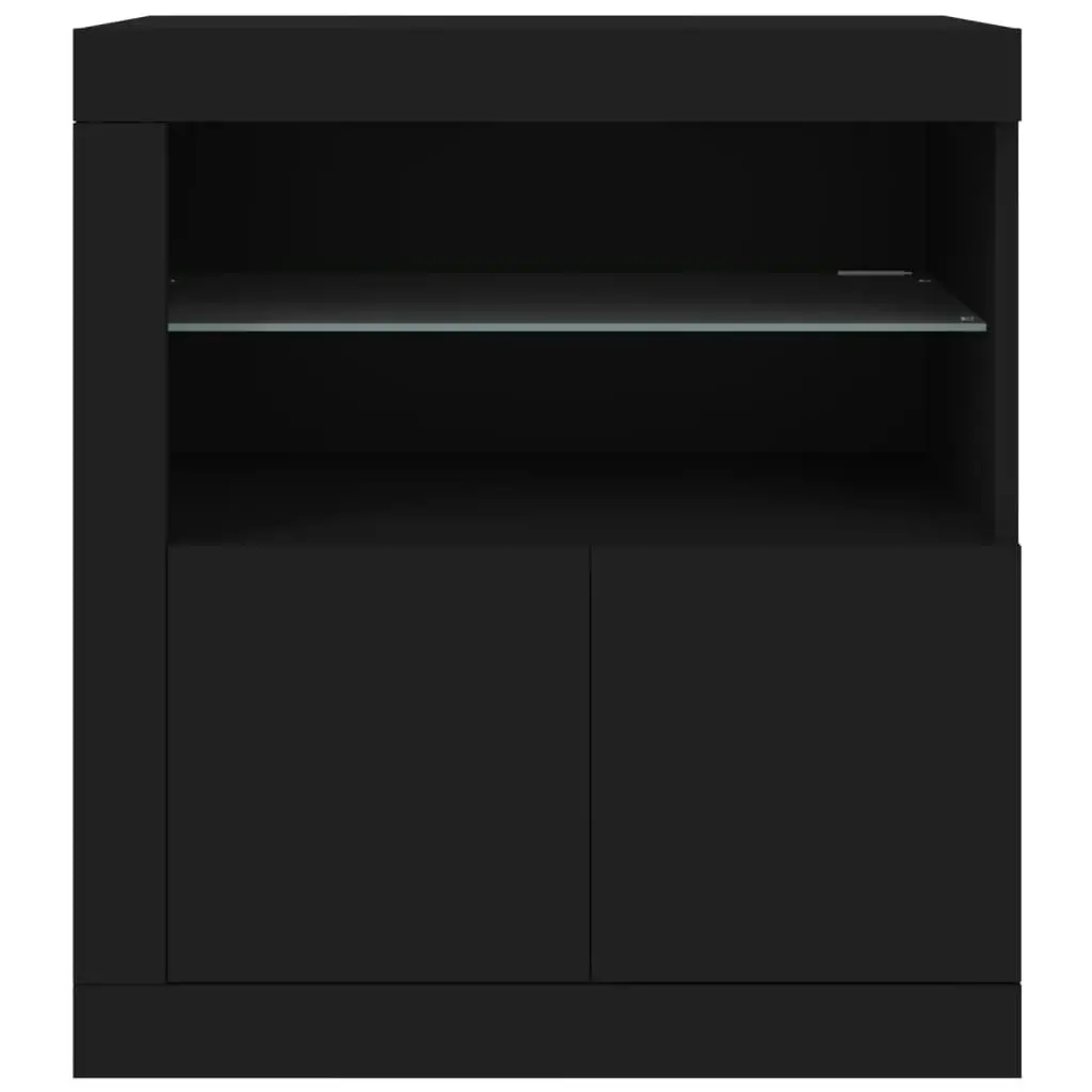 Sideboard with LED Lights Black 60.5x37x67 cm 836617