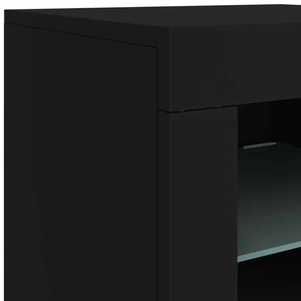 Sideboard with LED Lights Black 60.5x37x67 cm 836617