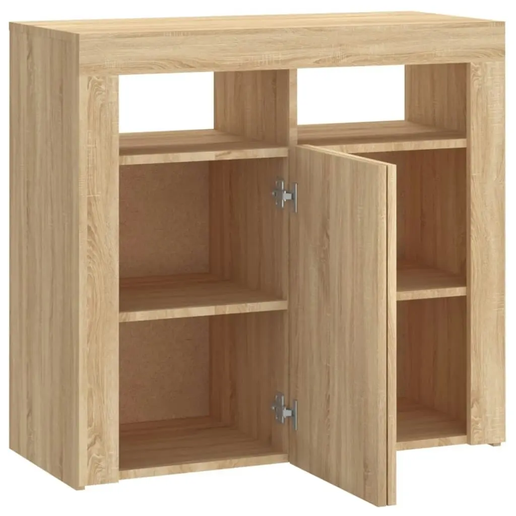 Sideboard with LED Lights Sonoma Oak 80x35x75 cm 804331