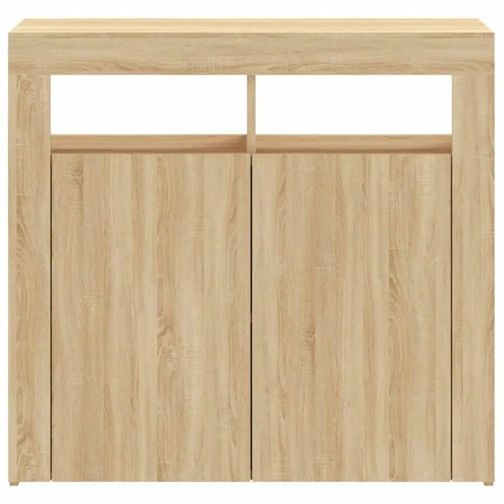 Sideboard with LED Lights Sonoma Oak 80x35x75 cm 804331