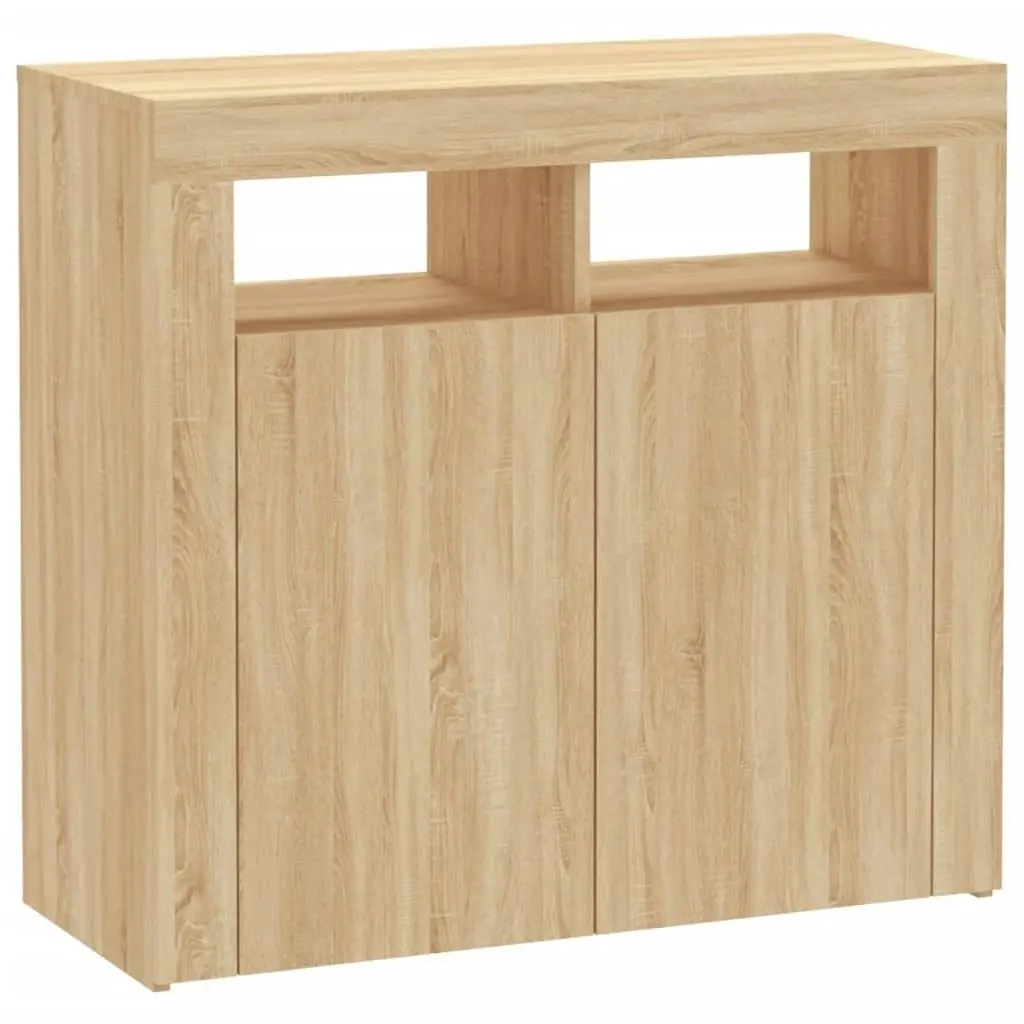 Sideboard with LED Lights Sonoma Oak 80x35x75 cm 804331