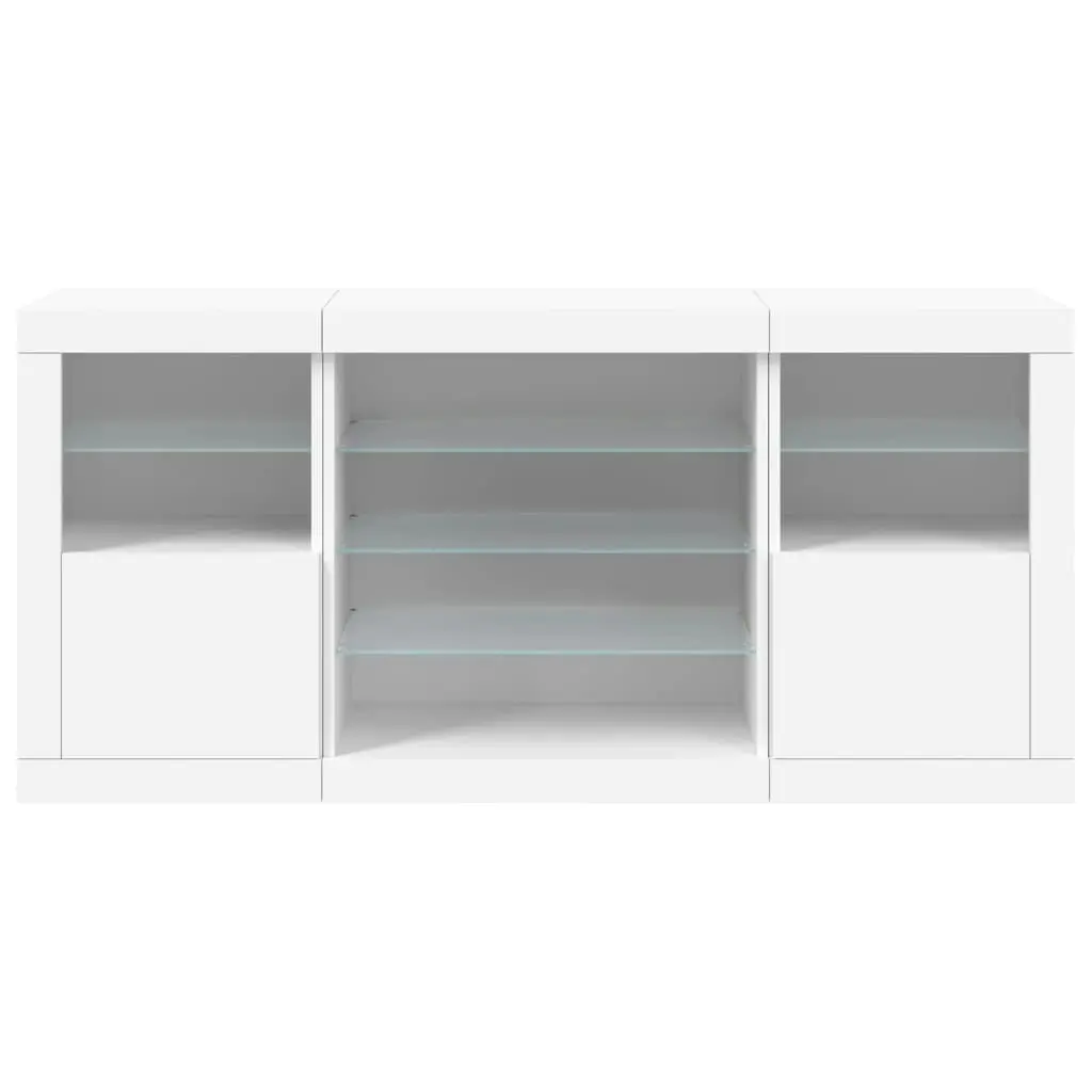 Sideboard with LED Lights White 142.5x37x67 cm 3209086