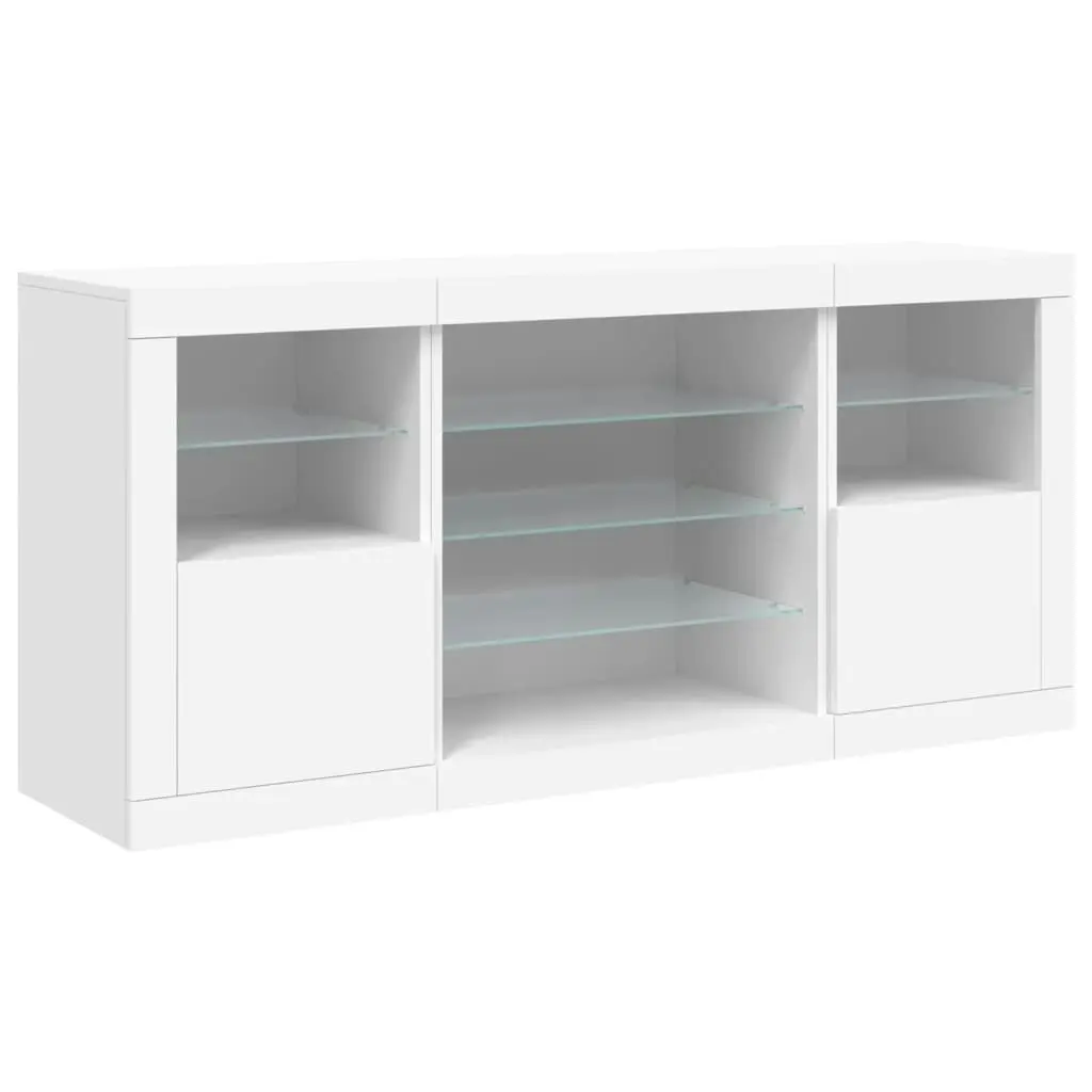 Sideboard with LED Lights White 142.5x37x67 cm 3209086