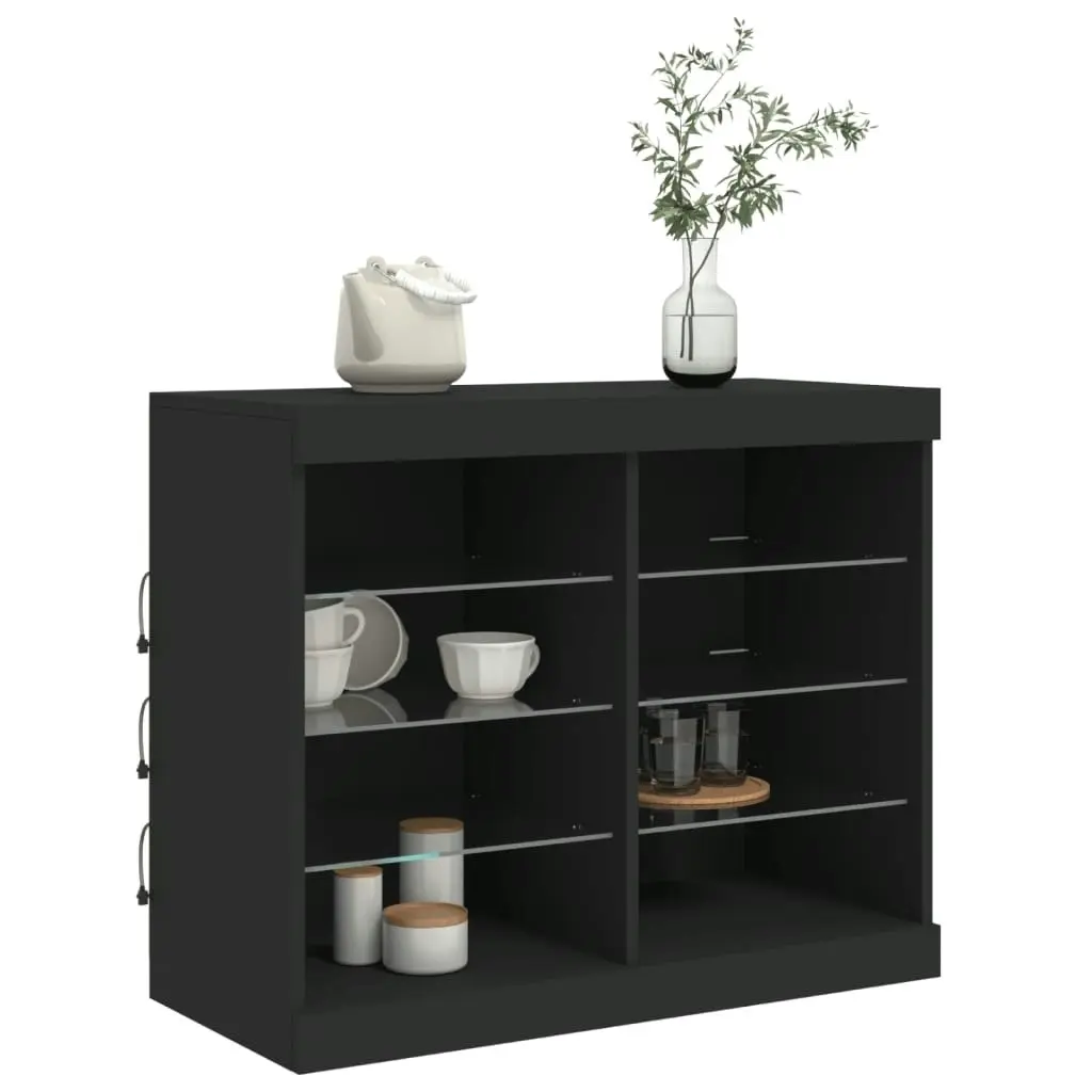 Sideboard with LED Lights Black 81x37x67 cm 836701