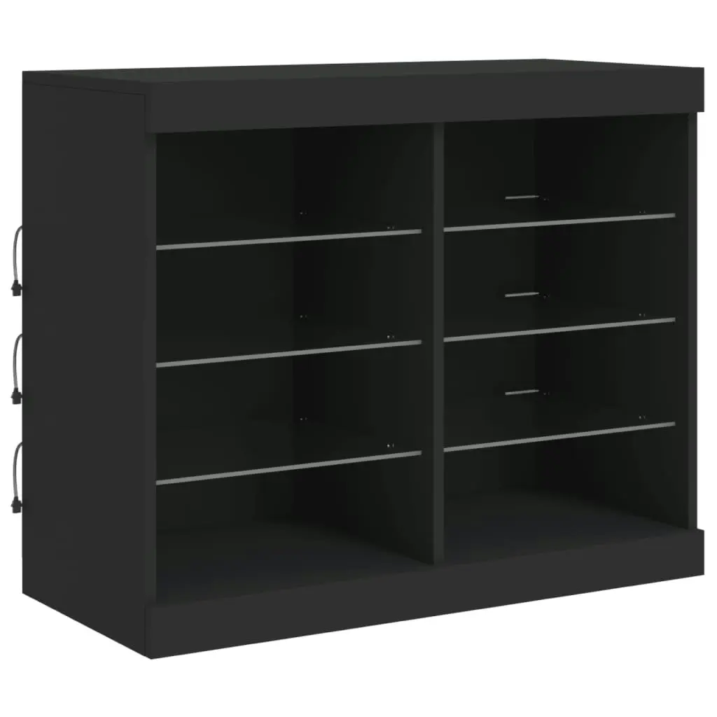 Sideboard with LED Lights Black 81x37x67 cm 836701