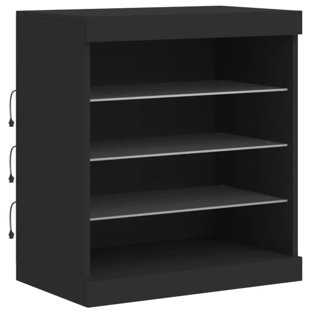 Sideboard with LED Lights Black 60.5x37x67 cm 836694