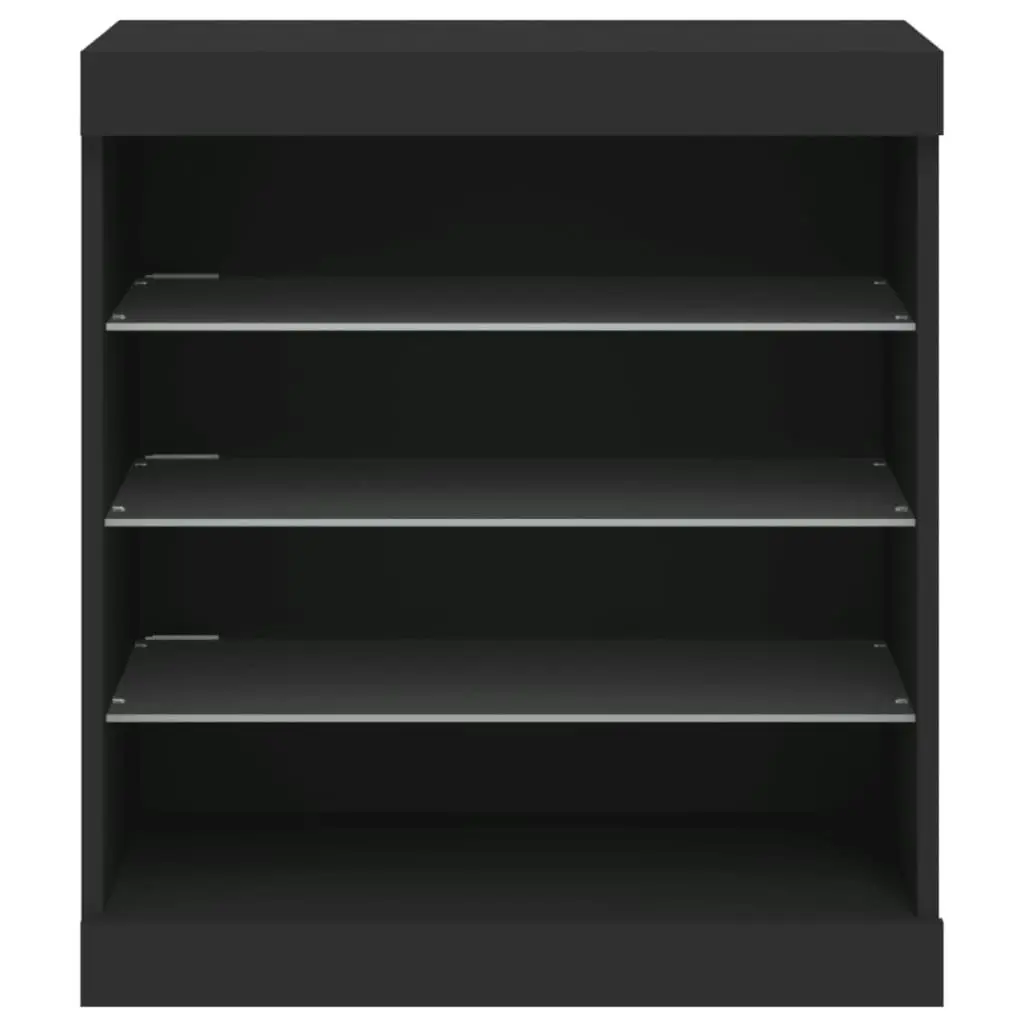 Sideboard with LED Lights Black 60.5x37x67 cm 836694