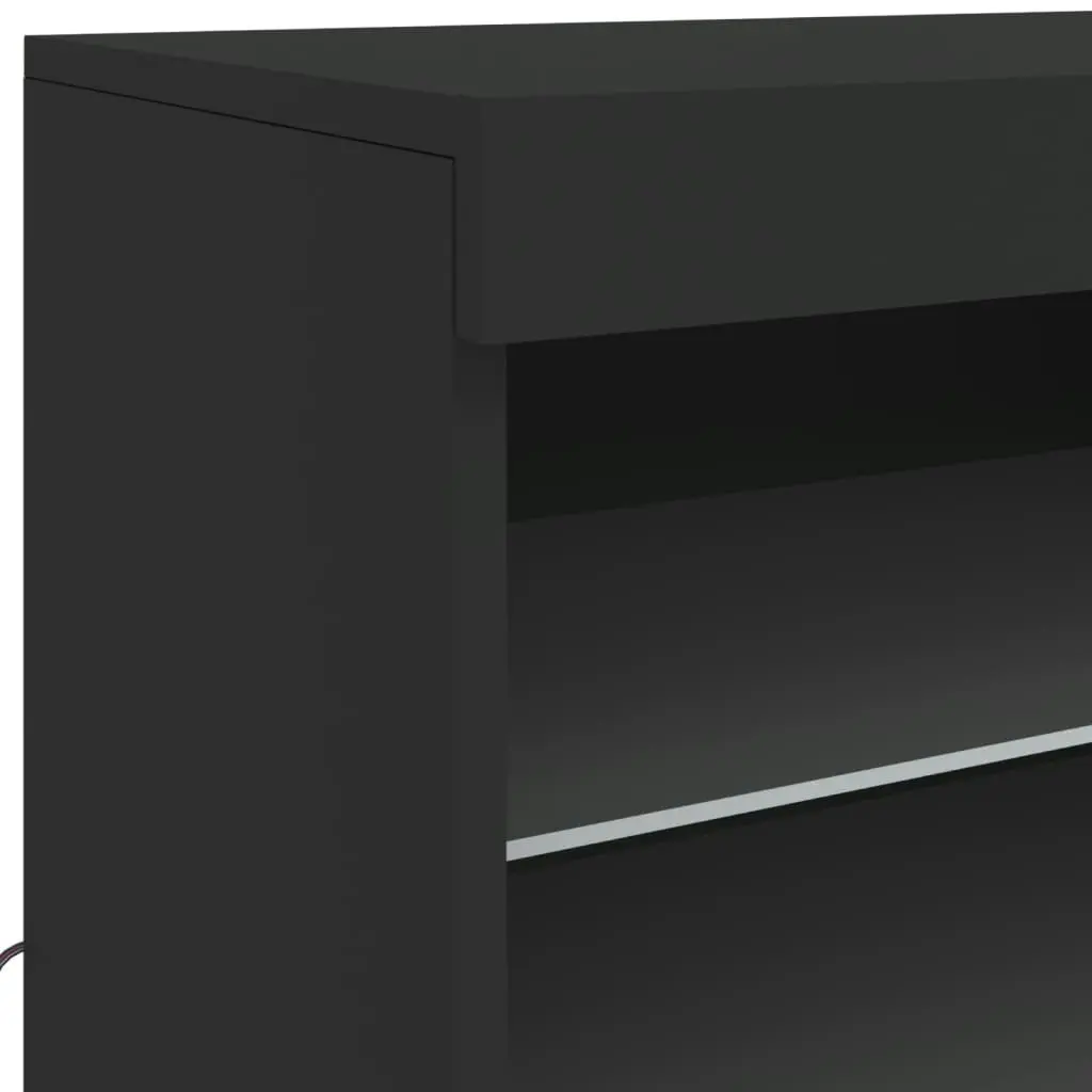 Sideboard with LED Lights Black 60.5x37x67 cm 836694