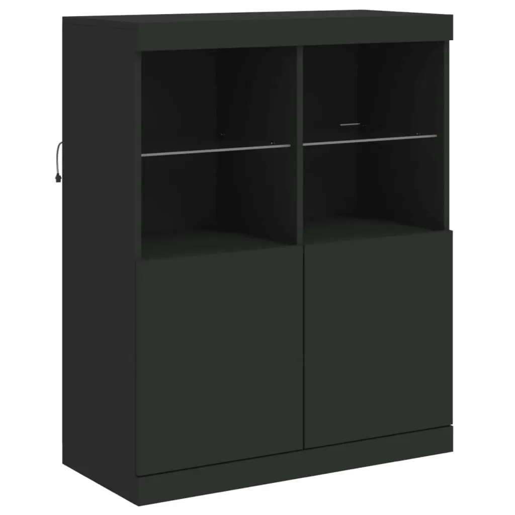 Sideboard with LED Lights Black 81x37x100 cm 836673