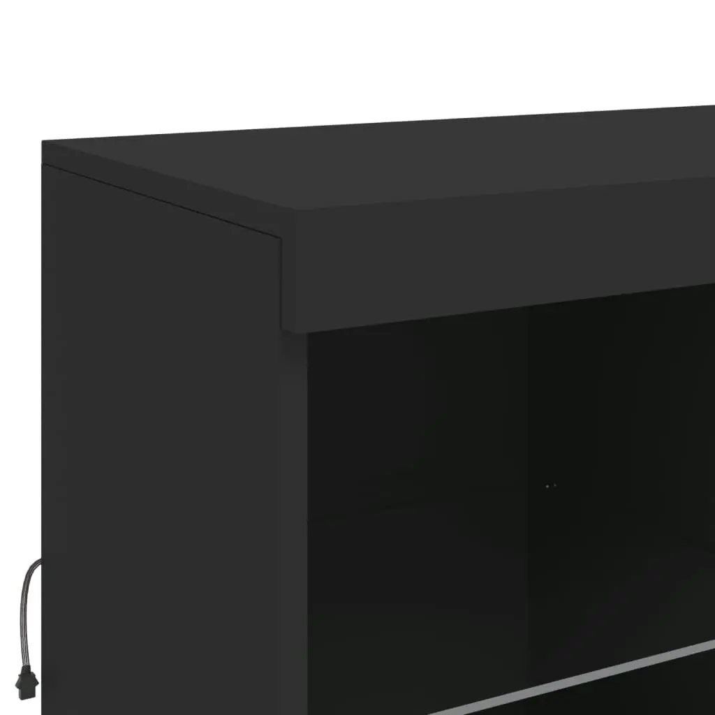 Sideboard with LED Lights Black 81x37x100 cm 836673