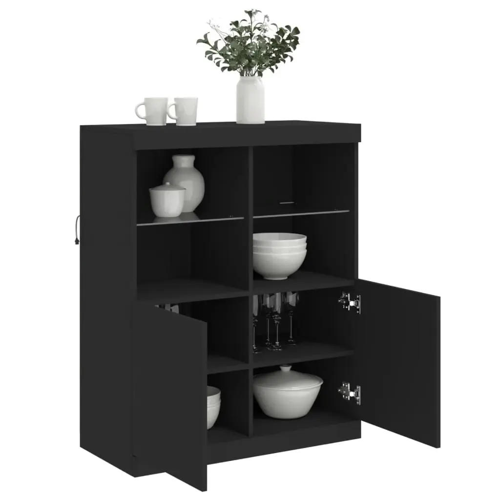 Sideboard with LED Lights Black 81x37x100 cm 836673