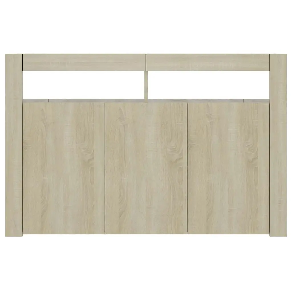 Sideboard with LED Lights Sonoma Oak 115.5x30x75 cm 804340