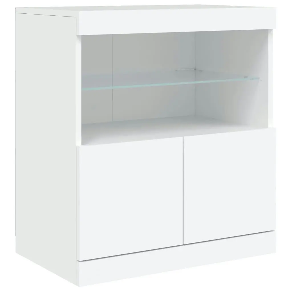 Sideboard with LED Lights White 142.5x37x67 cm 3209065