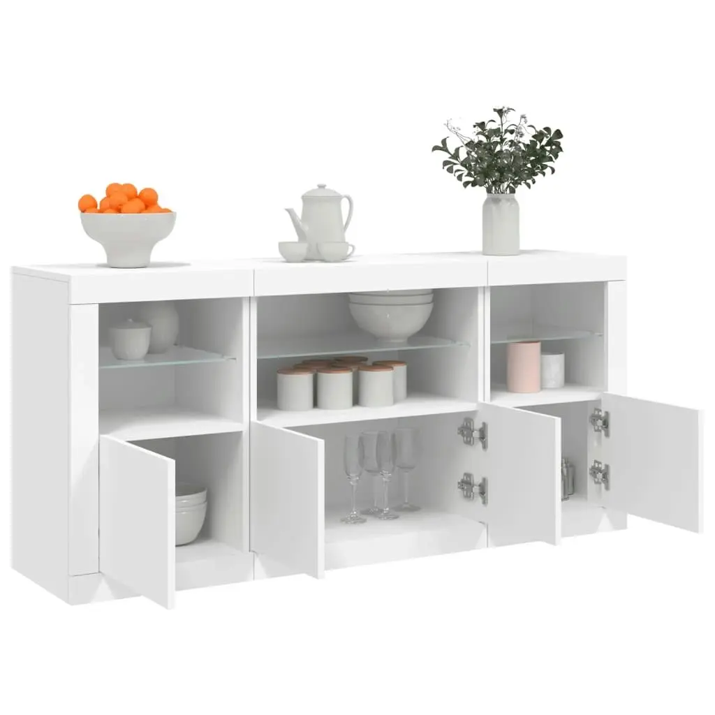 Sideboard with LED Lights White 142.5x37x67 cm 3209065