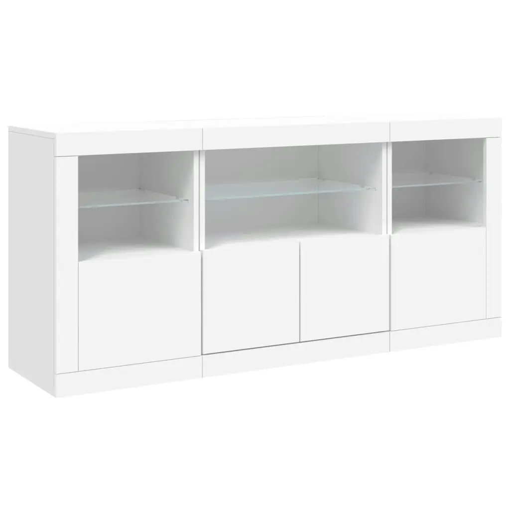 Sideboard with LED Lights White 142.5x37x67 cm 3209065