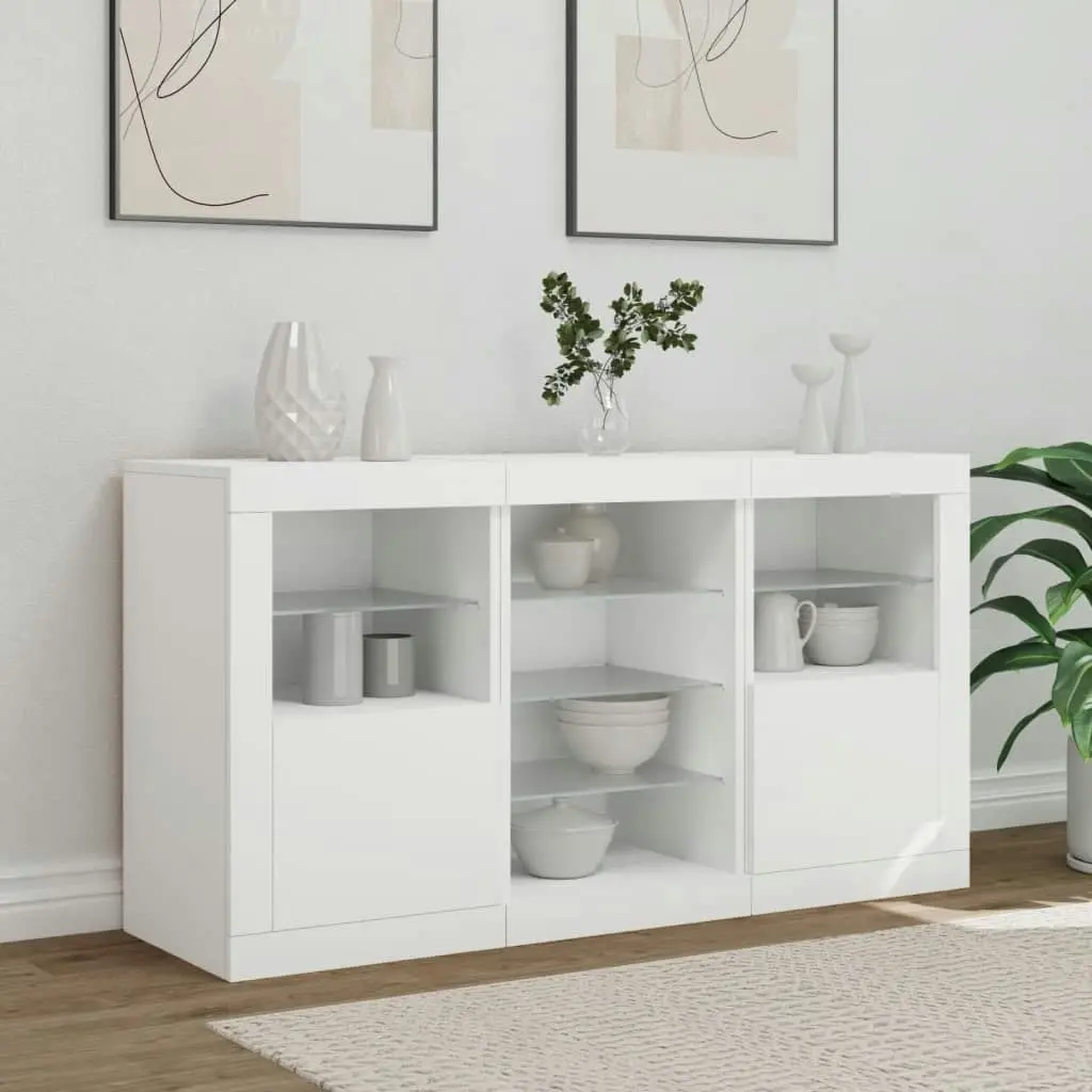 Sideboard with LED Lights White 123x37x67 cm 3209079