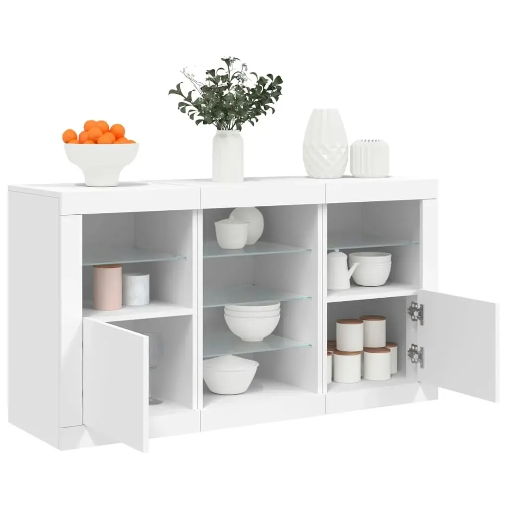 Sideboard with LED Lights White 123x37x67 cm 3209079