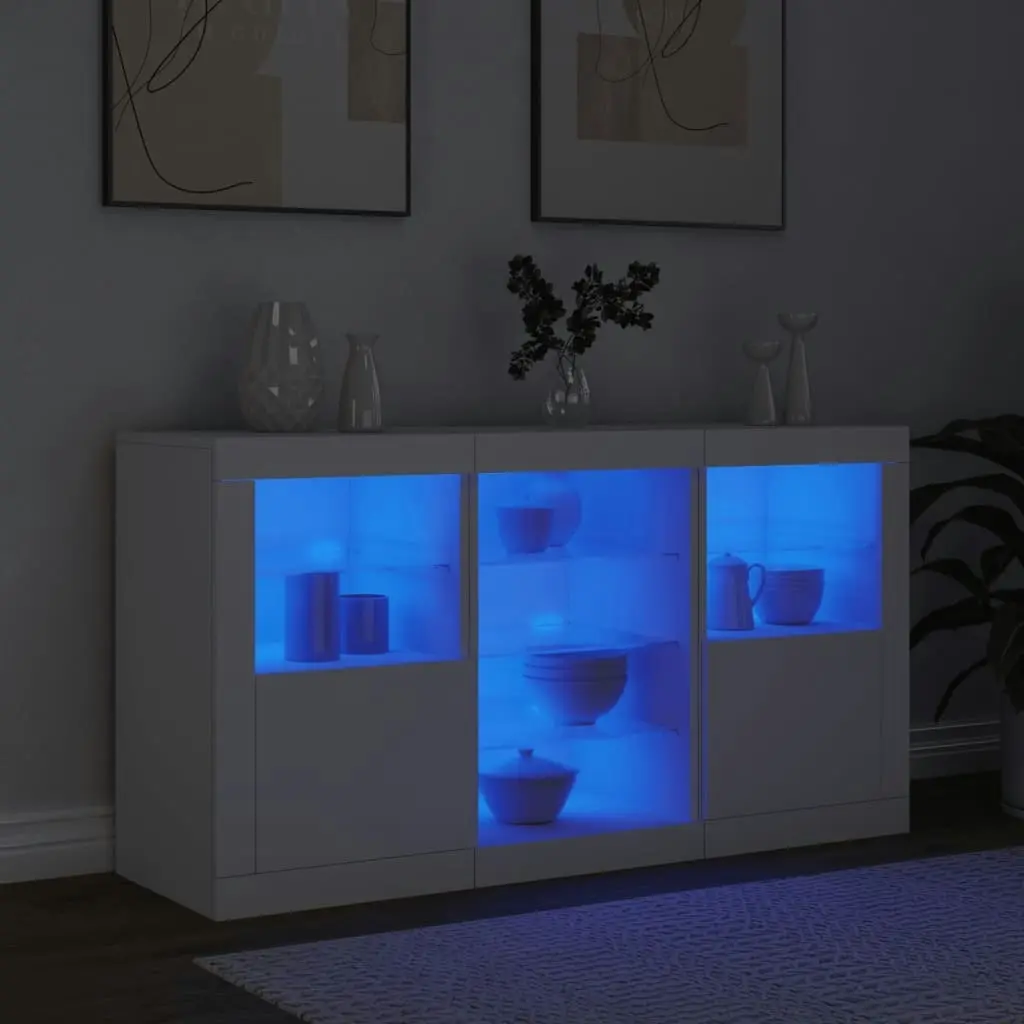 Sideboard with LED Lights White 123x37x67 cm 3209079