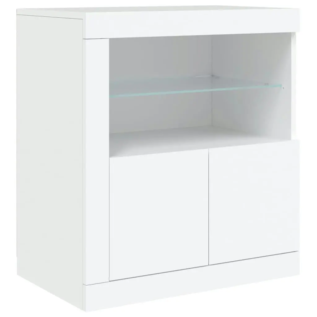 Sideboard with LED Lights White 162x37x67 cm 3209030