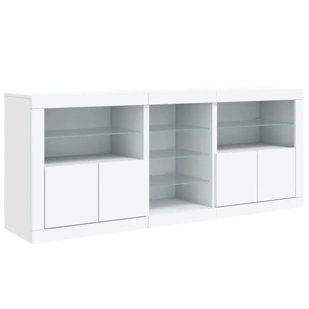 Sideboard with LED Lights White 162x37x67 cm 3209030