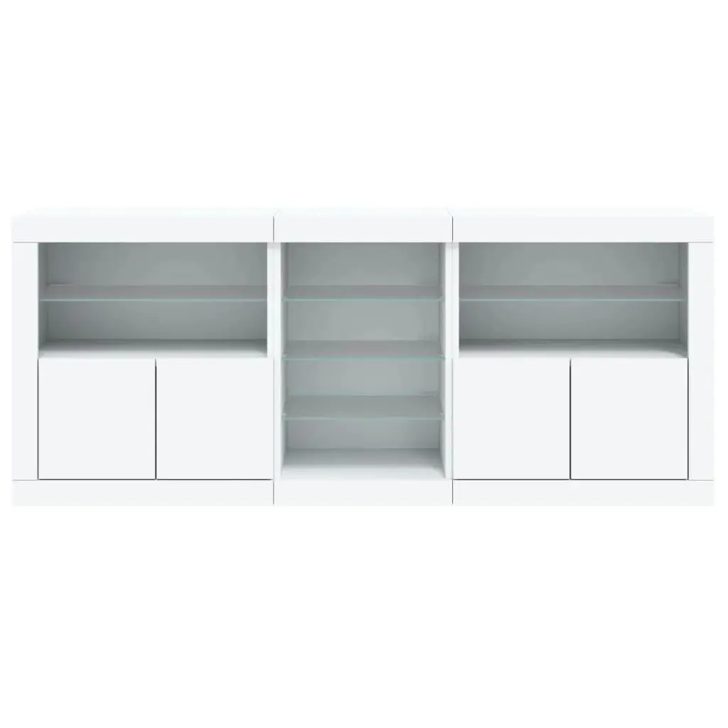 Sideboard with LED Lights White 181.5x37x67 cm 3209037