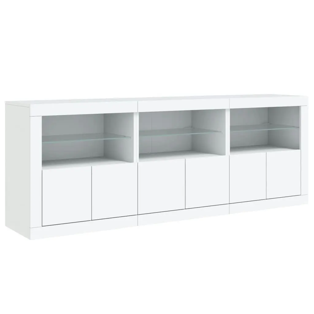 Sideboard with LED Lights White 181.5x37x67 cm 3209002