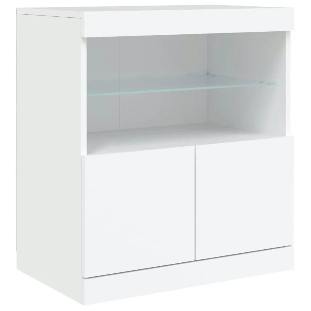 Sideboard with LED Lights White 181.5x37x67 cm 3209002