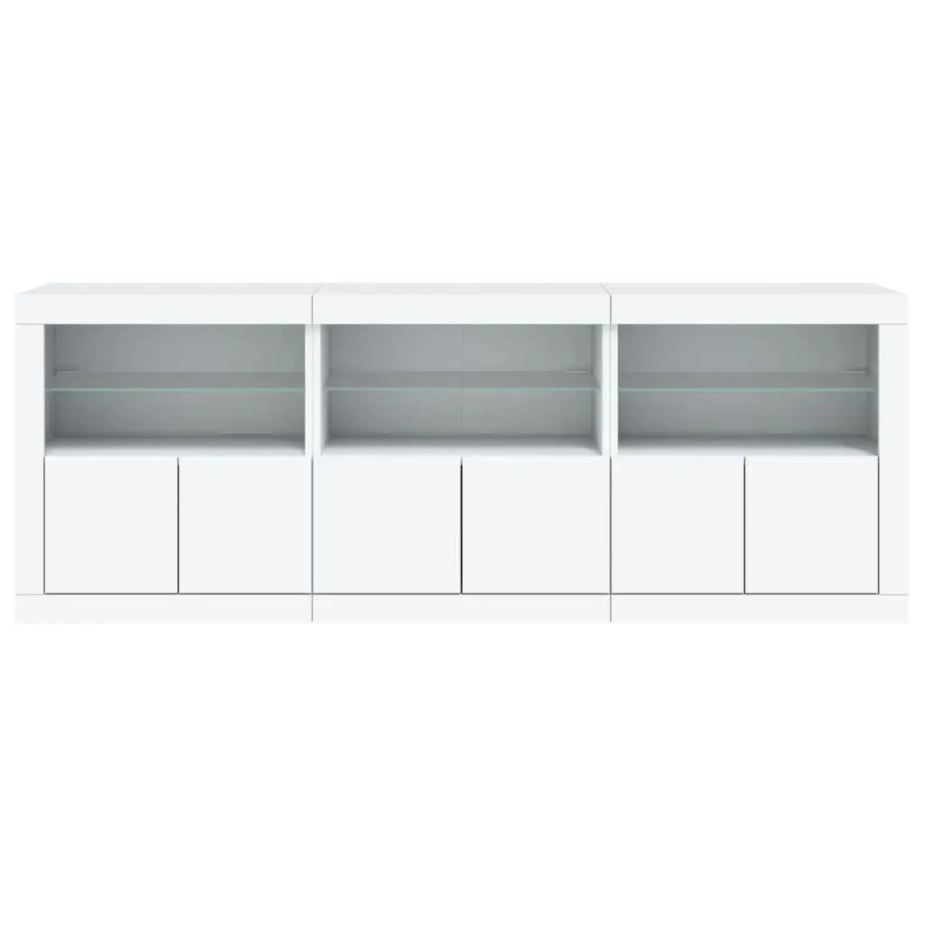 Sideboard with LED Lights White 181.5x37x67 cm 3209002