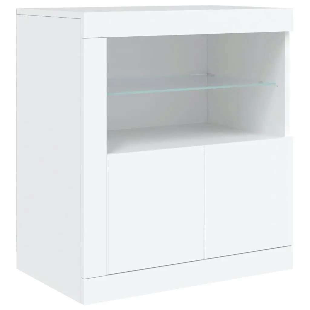 Sideboard with LED Lights White 181.5x37x67 cm 3209002